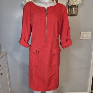 dressbarn Zip Front Sheath Dress